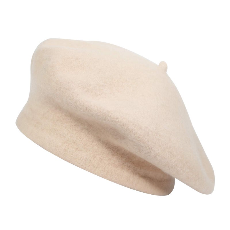 ZLYC Wool Beret Hat Classic Solid Color French Beret for Women (Beige) - Image 1