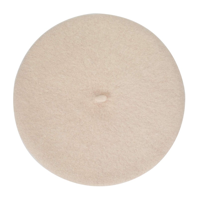 ZLYC Wool Beret Hat Classic Solid Color French Beret for Women (Beige) - Image 4