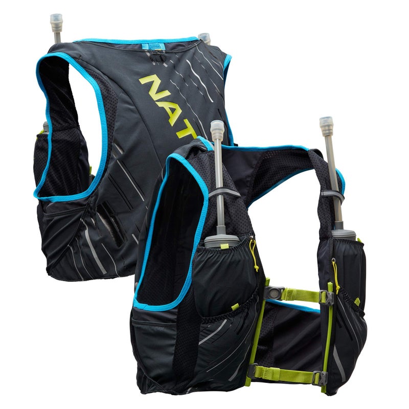 Nathan Mens Pinnacle Race Vest 4L Hydration Pack Two 20 oz Soft Flasks Running Hiking WaterResistant Moisture Wicking Adjustable Straps