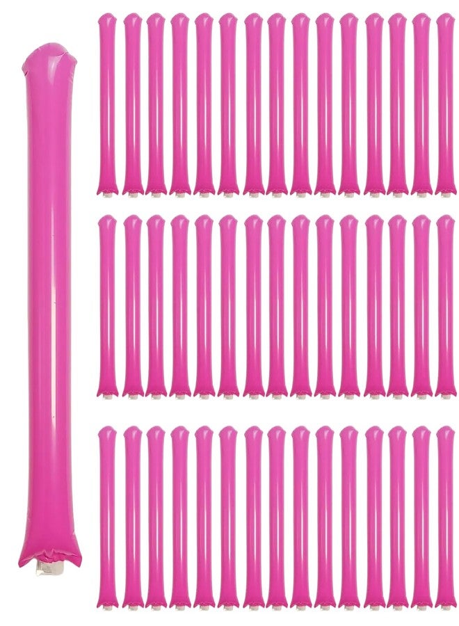 ROSEBB 48pcs Round Head Boom Sticks Thunder Sticks Cheering Sticks Team Spirit Plastic Cheerleading Spirit Stick Clapper Inflatable Noise Maker Sports Supply (Pink) - Image 1