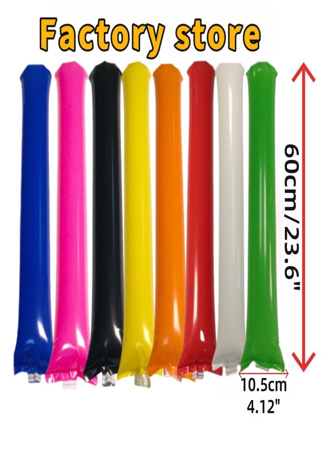 ROSEBB 48pcs Round Head Boom Sticks Thunder Sticks Cheering Sticks Team Spirit Plastic Cheerleading Spirit Stick Clapper Inflatable Noise Maker Sports Supply (Pink) - Image 4