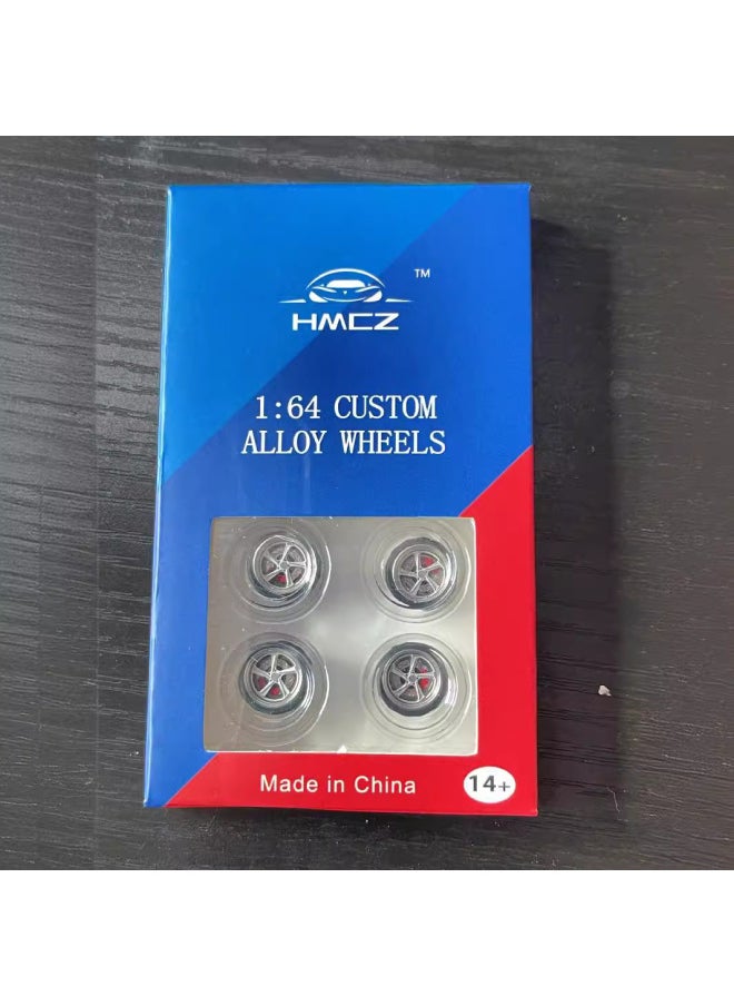 Longitudinal Silky Bearing Version 11 Mm1/64 Car Model Modification Alloy Wheel Hub Tire Width 5.2mm-Color:Silver 08  - Image 4