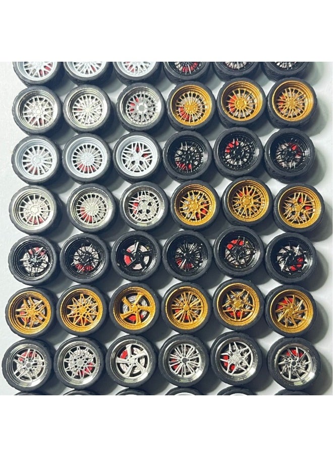 Longitudinal Silky Bearing Version 11 Mm1/64 Car Model Modification Alloy Wheel Hub Tire Width 5.2mm-Color:Silver 08  - Image 2