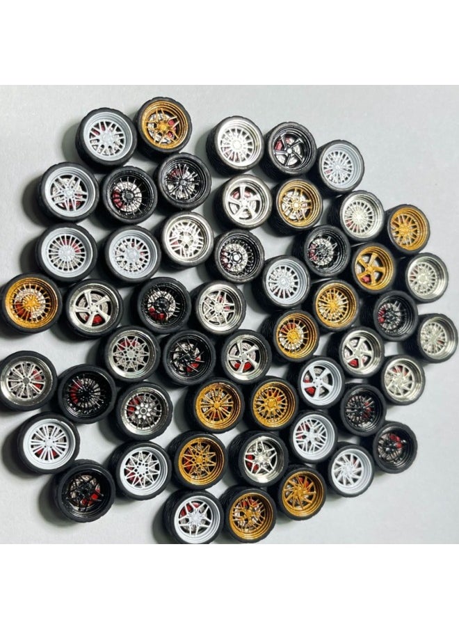 Longitudinal Silky Bearing Version 11 Mm1/64 Car Model Modification Alloy Wheel Hub Tire Width 5.2mm-Color:Silver 08  - Image 3