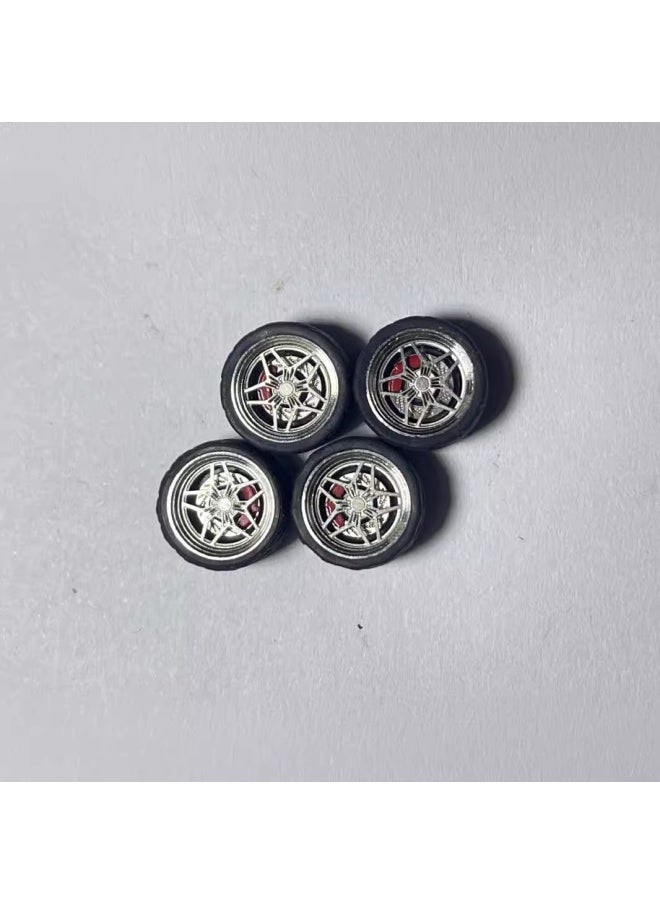 Longitudinal Silky Bearing Version 11 Mm1/64 Car Model Modification Alloy Wheel Hub Tire Width 5.2mm-Color:Silver 08  - Image 5