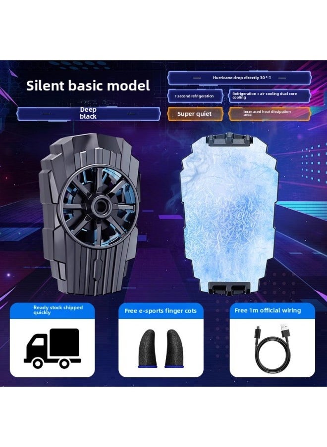 Generic Mobile Phone Radiator Live E-Sports Special Fast Cooling Artifact For AppleFor Iphone Black Shark 2pro One Plus-Color:[turbo Soaring Wind Heat Dissipation] Instant Cooling Plug-in Model | Comes With Finger Cots.  - Image 1