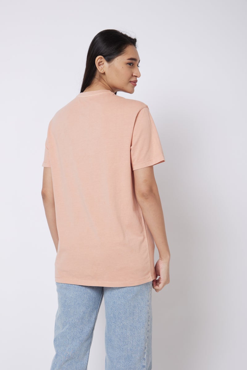 ROAR FOR GOOD Women's Solid Crew Neck T-Shirt | Soft Cotton Blend Casual Half Sleeve Tee | Lightweight Regular Fit Everyday Wear T-Shirt - Image 3