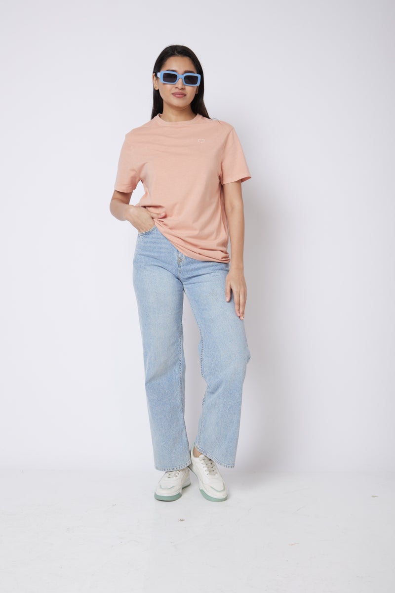 ROAR FOR GOOD Women's Solid Crew Neck T-Shirt | Soft Cotton Blend Casual Half Sleeve Tee | Lightweight Regular Fit Everyday Wear T-Shirt - Image 5