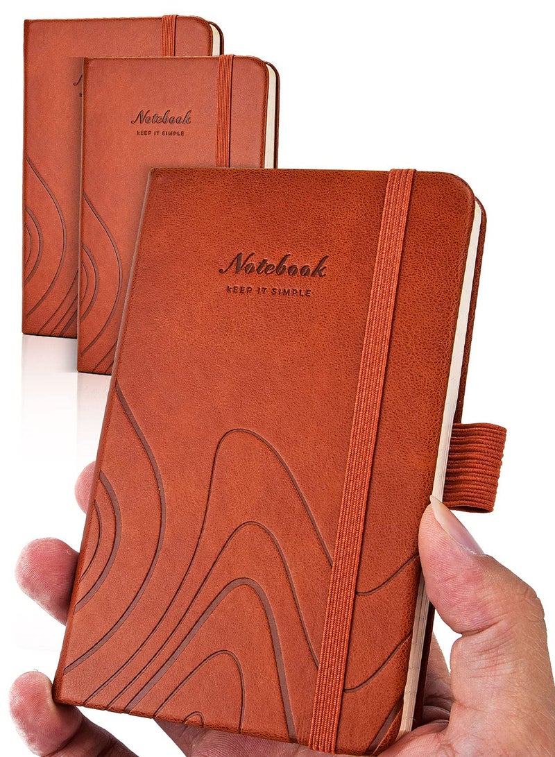AISBUGUR Pocket Notebook, Small Notebook, Total 320 Pages 2-Pack, 3.7" x 5.7" Pocket Notebook (2 Pack, Brown1) - Image 1
