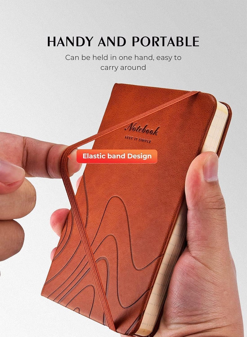 AISBUGUR Pocket Notebook, Small Notebook, Total 320 Pages 2-Pack, 3.7" x 5.7" Pocket Notebook (2 Pack, Brown1) - Image 5