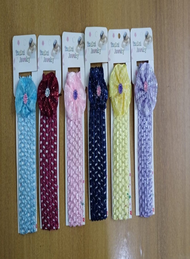 Ublic Crochet Cutwork Flower Headband for Baby Girls-Pack of 6 (Bow Headband) - Image 2