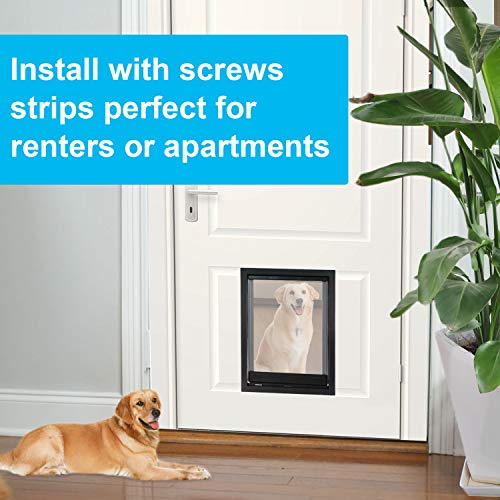 CEESC Dog Door with Soft Transparent Magnetic Flap and Snap-in Closing Panel, Premium PVC Plastic Pet Door for Small Medium Dogs and Puppies(L,Black) - Image 2