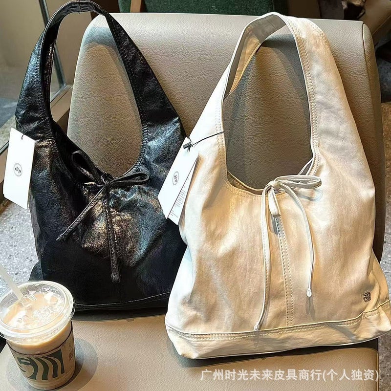 DP Women's Leather Bow Tote Shoulder Bag - Image 3