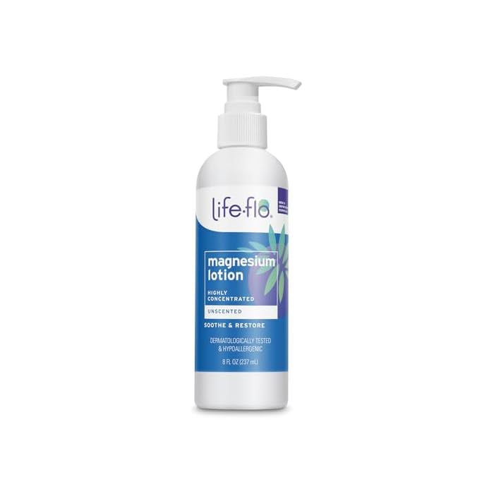 LIFE-FLO Unscented Magnesium Lotion - Highly Concentrated Magnesium Lotion for Kids and Adults - Soothes Overworked Muscles, Joints When Massaged into the Skin - Hypoallergenic, 60-Day Guarantee - 8oz