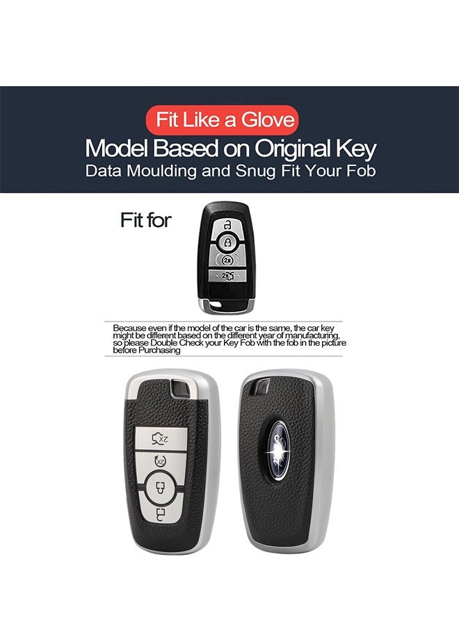Suitable For 2022/2021/2020 Ford Edge Escape Expedition Explorer Fusion Mustang Ranger Bronco Maverick key Protection Case High-end Car Key Case - Image 3