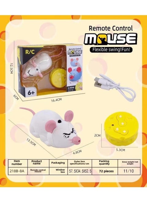 Children's Funny Remote Control Snake Cobra Remote Control Mouse Electronic Pet Infrared Remote Control Simulation Electric Toy-color:218B-5A White Remote Control Mouse 138.9g Volume 180g-Specifications:Support Labeling And Qualification Reports