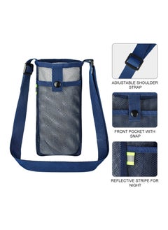 Y&D Water Bottle Holder Carrier Bag Mesh Sling with Adjustable Strap for Hiking Camping Walking Sports Gym Can Fit Most Bottles A Night Reflective Strip(3Pack)  - Image 2