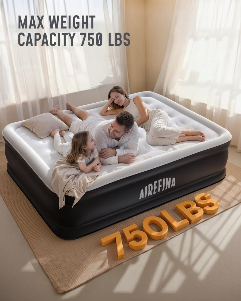 Airefina Air Mattress Queen with Built in Pump, 18 Raised Comfort Blow Up Mattress with Carrying Bag, Portable Inflatable Mattress for Guest Home, Air Bed Colchones Inflables 750 Lbs Max, 80*60*18 in - Image 4