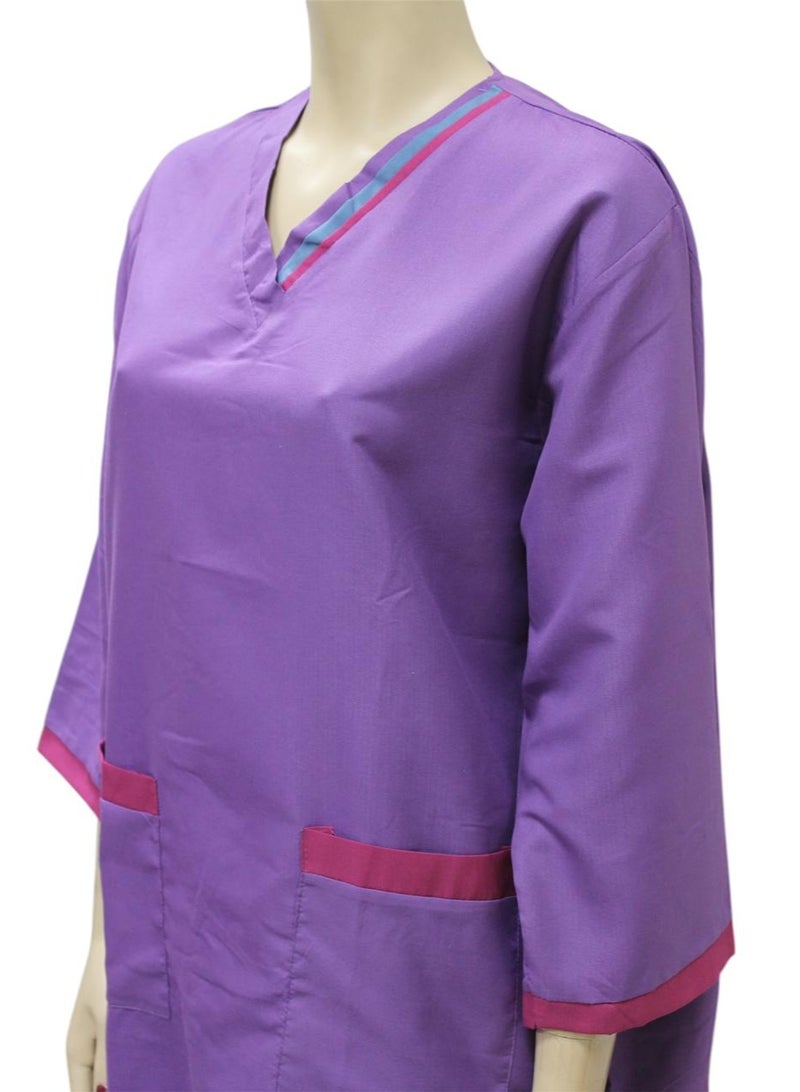 طقم بدلة طبية للخادمة والمربية مكون من 3 قطع و 3 حجابات - Image 2