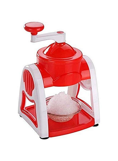 RG R G Plastics Ice Gola Slush Maker Ice Snow Maker Machine with 3 Bowl 1 Glass 6 Sticks and 1 Dish Red RG113  - Image 1
