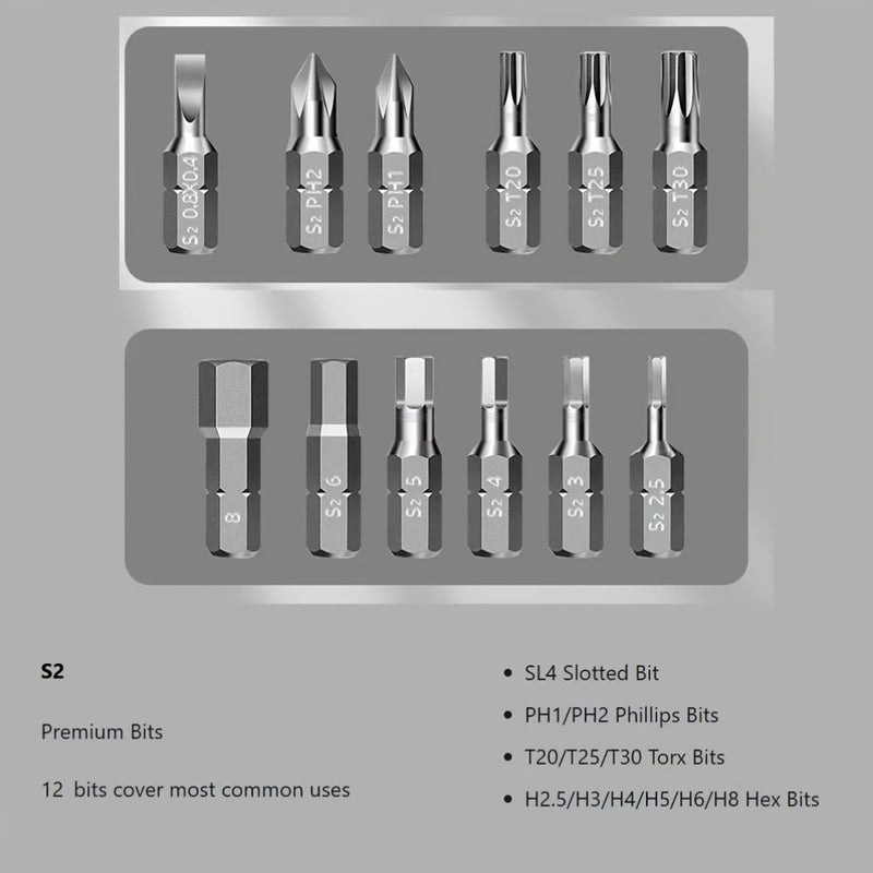 ESLF 12 In 1 Ratchet Screwdriver Set With S2 Bits And Extension Bar For Bike Maintenance - Image 3