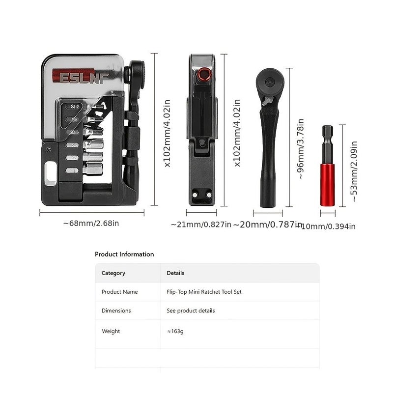 ESLF 12 In 1 Ratchet Screwdriver Set With S2 Bits And Extension Bar For Bike Maintenance - Image 4
