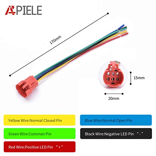APIELE 19mm Momentary Push Button Switch On Off Stainless Steel with 12V LED Angel Eye Head for 19mm 3/4 Mounting Hole with Wire Socket Plug Self-Reset (Red) - Image 4