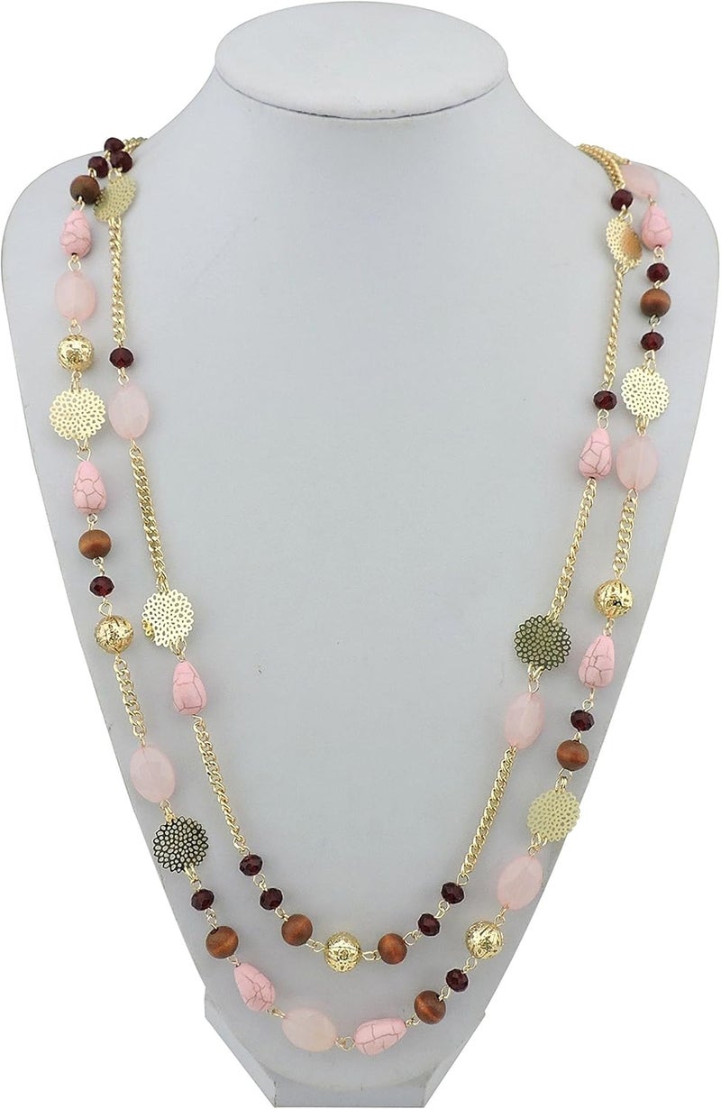 Bocar Long Necklaces for Women Trendy, Boho Layered Crystal Beaded Collar Necklaces for Women, Fashion Statement Necklaces Jewelry - Image 3