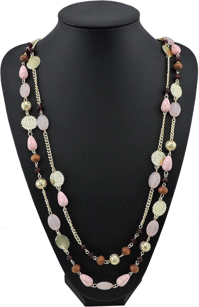 Bocar Long Necklaces for Women Trendy, Boho Layered Crystal Beaded Collar Necklaces for Women, Fashion Statement Necklaces Jewelry - Image 4