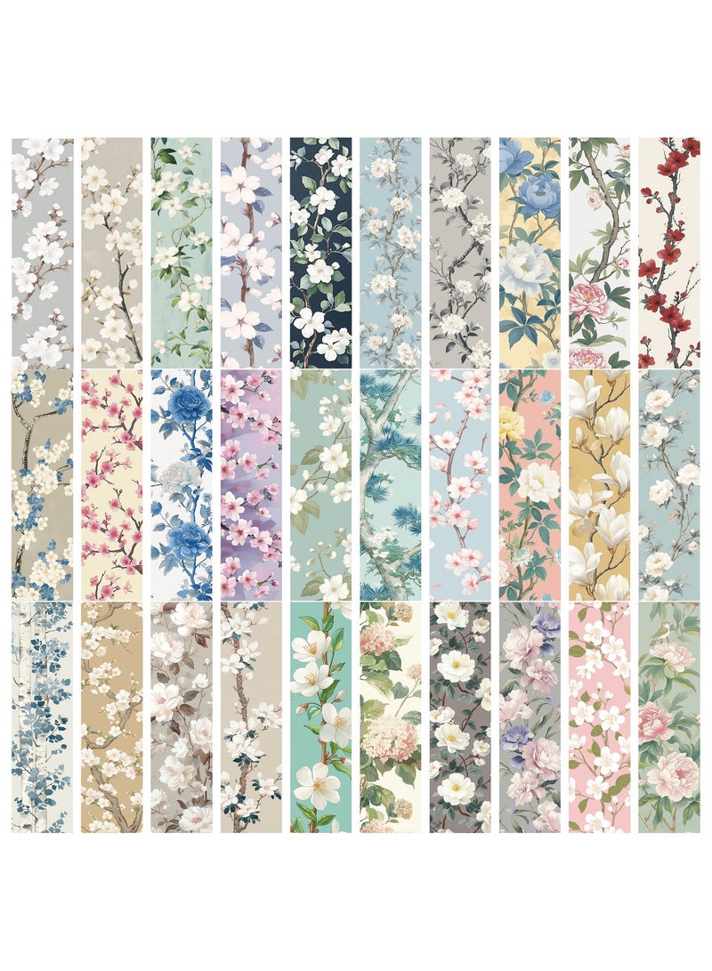 30Pcs Nature Pictures of Flowers Paper Bookmarks for Book Lovers, Vintage Aesthetic Bookmark Simple Style Book Accessories Natural Style Book Marks,Boxed Bookmarks Set as Gifts for Students - Image 1