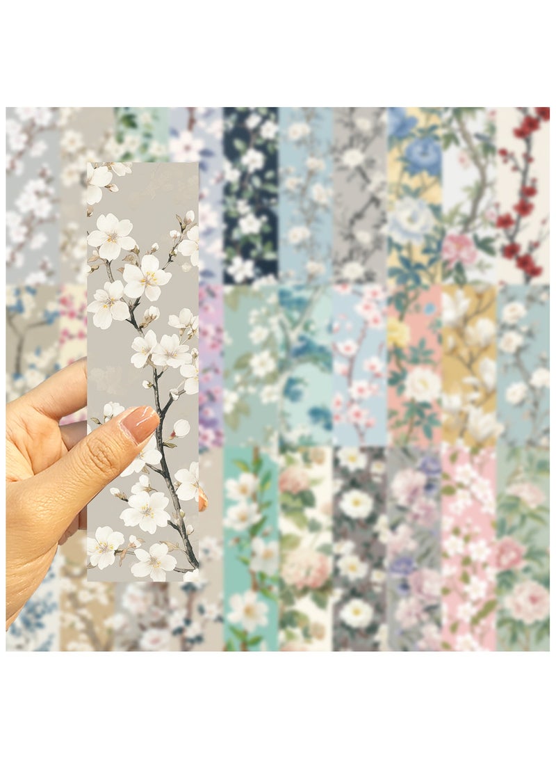 30Pcs Nature Pictures of Flowers Paper Bookmarks for Book Lovers, Vintage Aesthetic Bookmark Simple Style Book Accessories Natural Style Book Marks,Boxed Bookmarks Set as Gifts for Students - Image 2