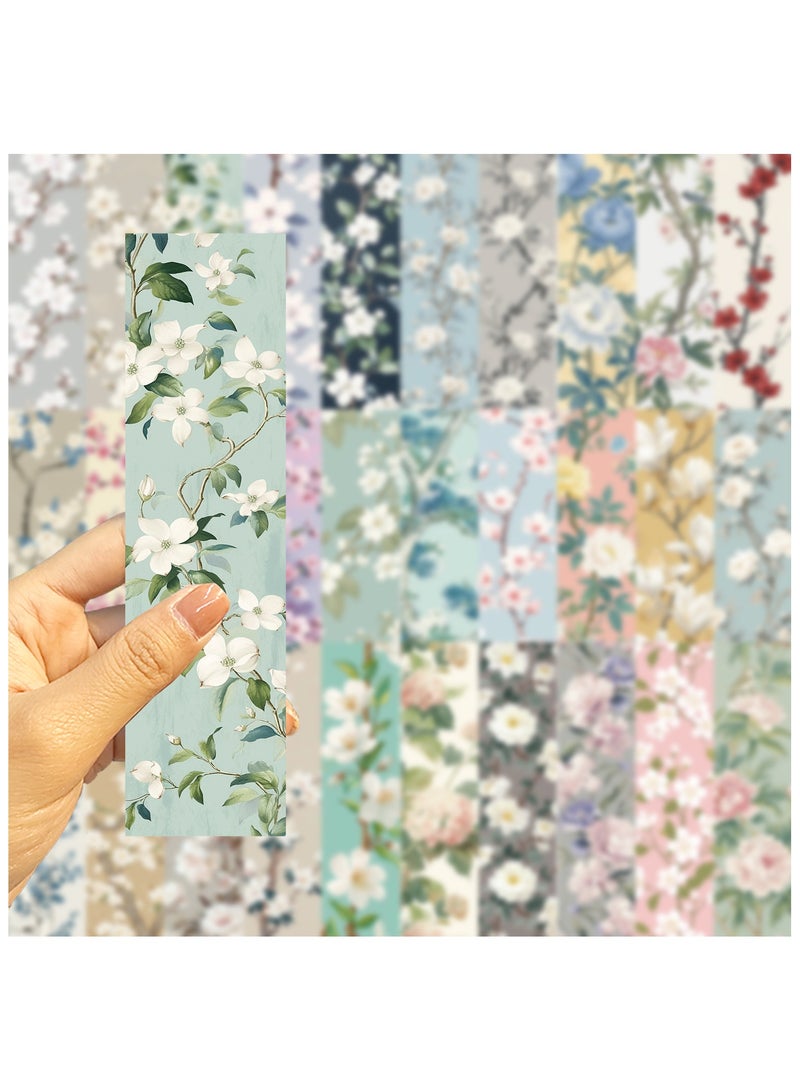 30Pcs Nature Pictures of Flowers Paper Bookmarks for Book Lovers, Vintage Aesthetic Bookmark Simple Style Book Accessories Natural Style Book Marks,Boxed Bookmarks Set as Gifts for Students - Image 3