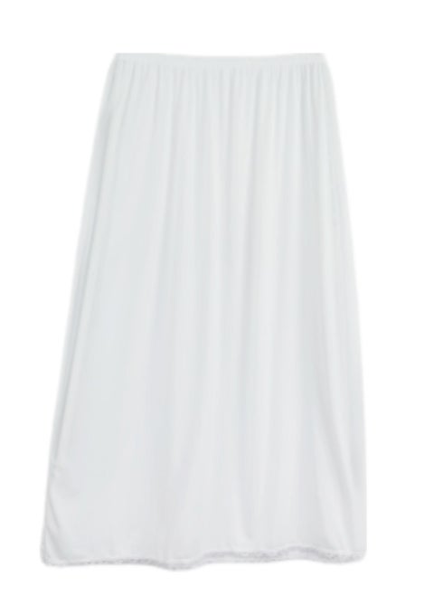 Skirt Soft , Durable and Cold inner Nylon with Elasticized Waistband and Small Lace Women white