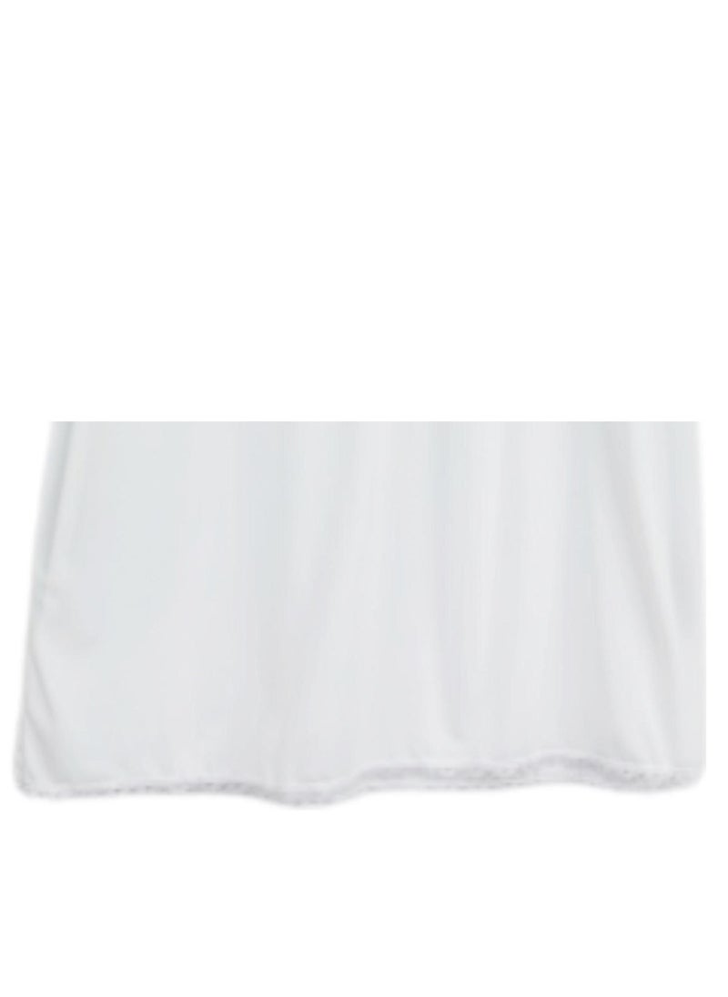 City Rose Skirt Soft , Durable and Cold inner Nylon with Elasticized Waistband and Small Lace Women white  - Image 2