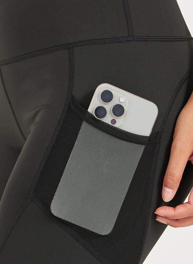 ستايلي اكتيف ليجنز بخصر عريض وجيب شبكي جانبي - Image 3