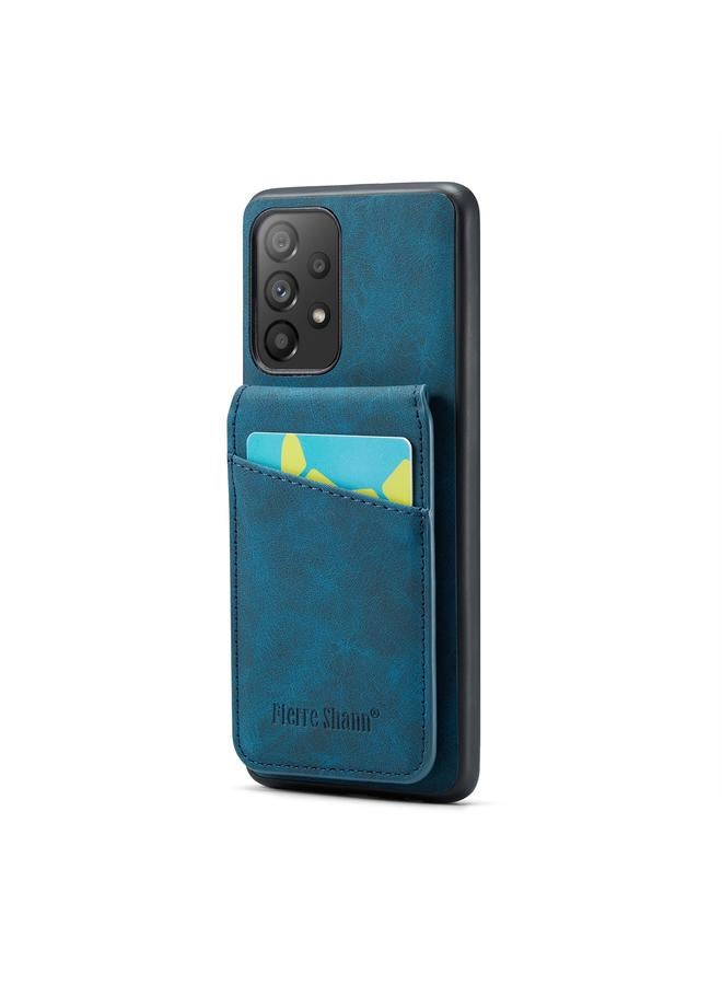 The Bros Case For Samsung Galaxy A53 5G Fierre Shann Crazy Horse Card Holder Back Cover PU Phone Case