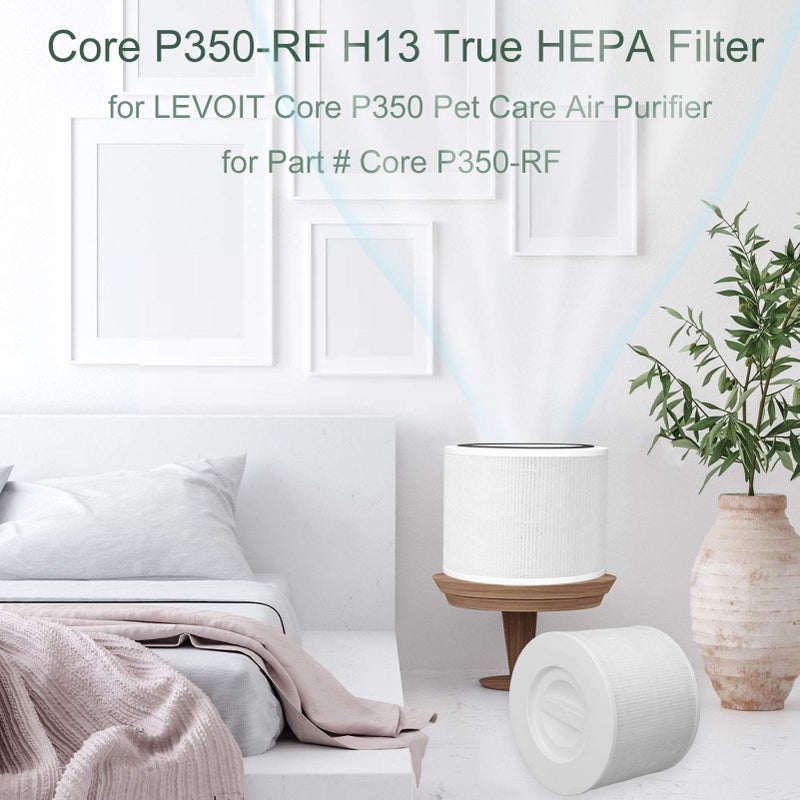 FFsign Replacement P350-RF Filter for LEVOIT Core P350, 3-in-1 H13 P350 True HEPA Filter, New Fine Fabric with Activated Carbon Filter  - Image 3