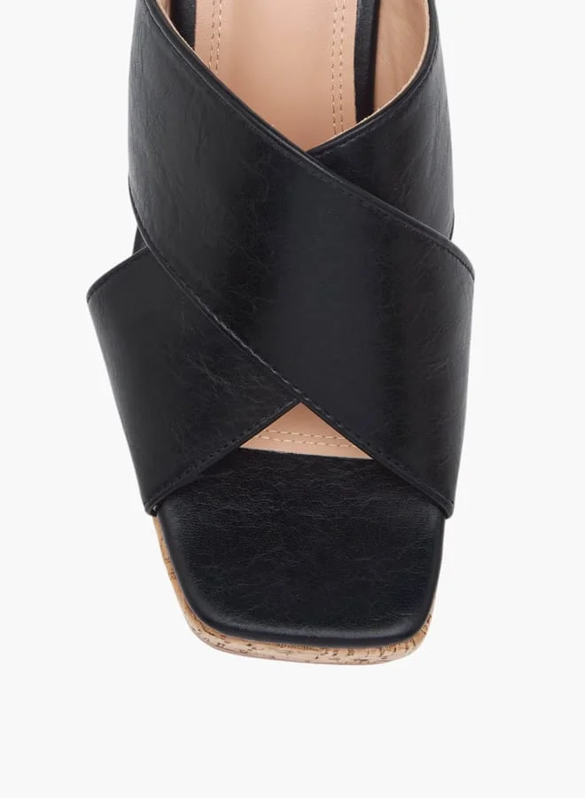 Celeste Women's Solid Slip-On Sandals with Wedge Heels