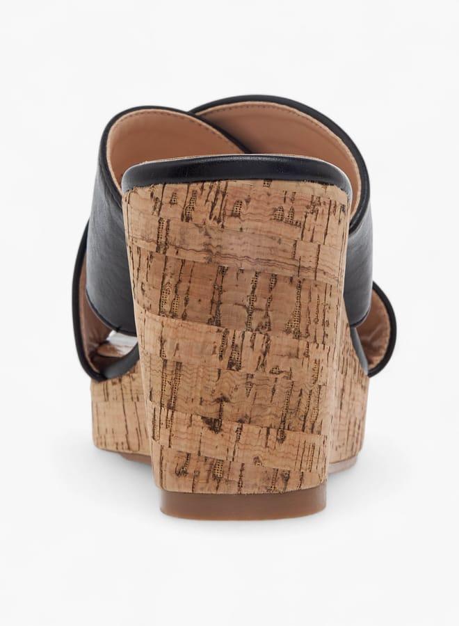 Celeste Women's Solid Slip-On Sandals with Wedge Heels - Image 5