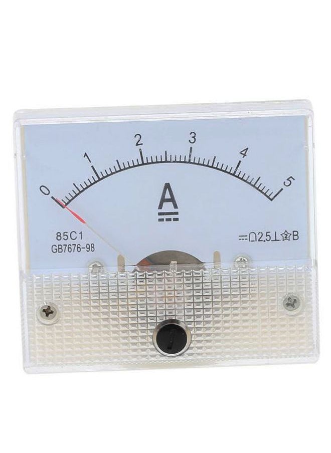 NIBEMINENT DC0-5A Analog Current Panel Meter Tester Ammeter Gauge White 6.5 x 6centimeter  - Image 1