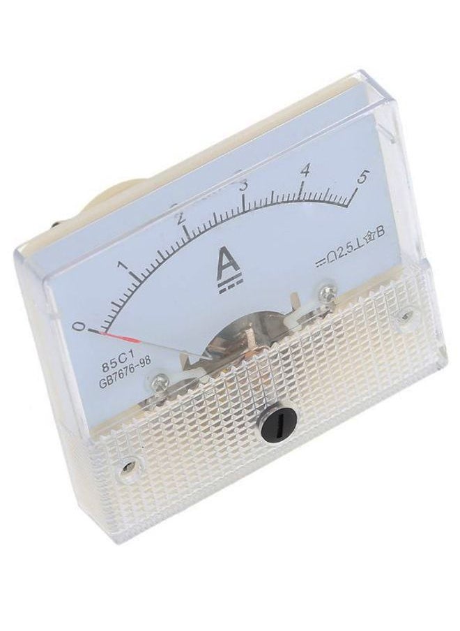 NIBEMINENT DC0-5A Analog Current Panel Meter Tester Ammeter Gauge White 6.5 x 6centimeter  - Image 2