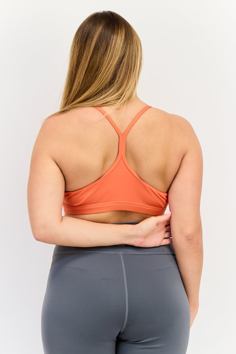 Reebok Women Brand Logo Training Sports Bra, Orange - Image 3