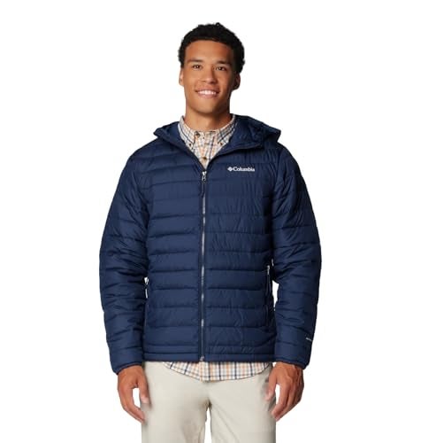 Columbia Men's Powder Lite II Hooded Jacket, Collegiate Navy, Small - Image 1