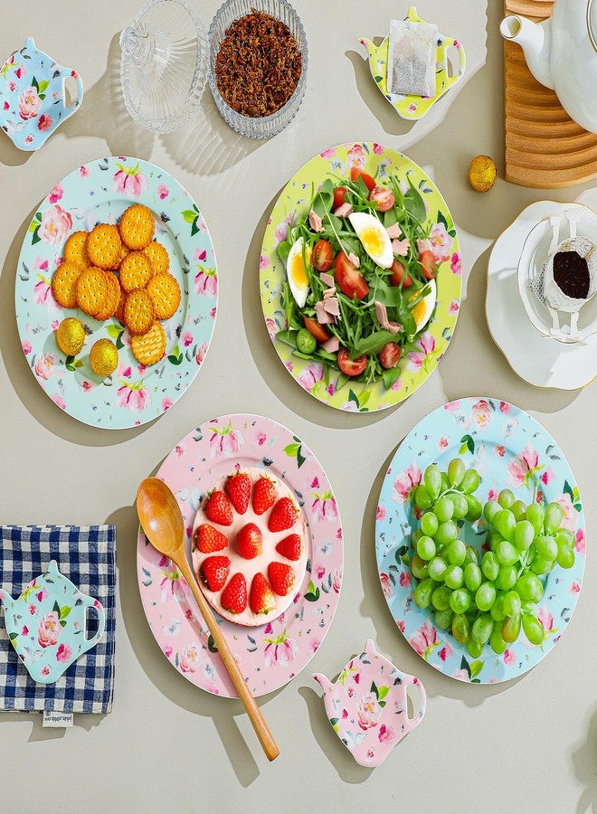 PRECITIME Porcelain floral 8-inch dessert plates, set of 8 salad plates, floral dessert plates ceramic, Colorful decorative plates, appetizer plates ceramic, dinner plates, Gifts - Image 5