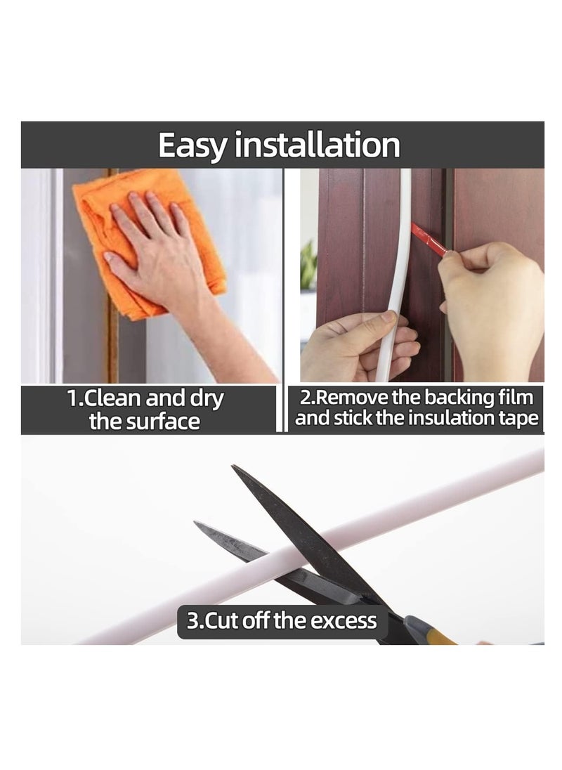 RATSAW - 6m Self Adhesive Door Seal Strip Insulation Weather Strip for Window and Door Soundproofing D Shape Weather stripping for Door Frame Gap Blocker - Image 1