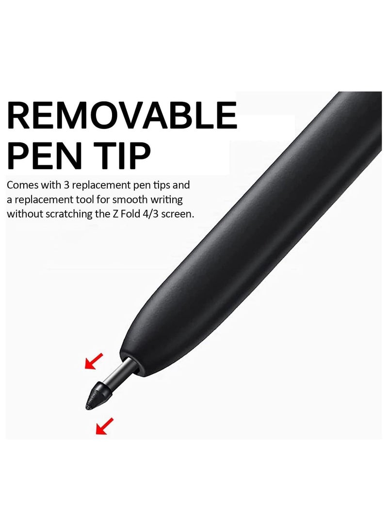 Galaxy Z Fold 4 S Pen Fold Edition,S Pen Samsung Z Fold 4,4096 Pressure Levels,Stylus Pen Replacement for Samsung Galaxy Z Fold 4 5G + Tips/Nibs(Black) - Image 4
