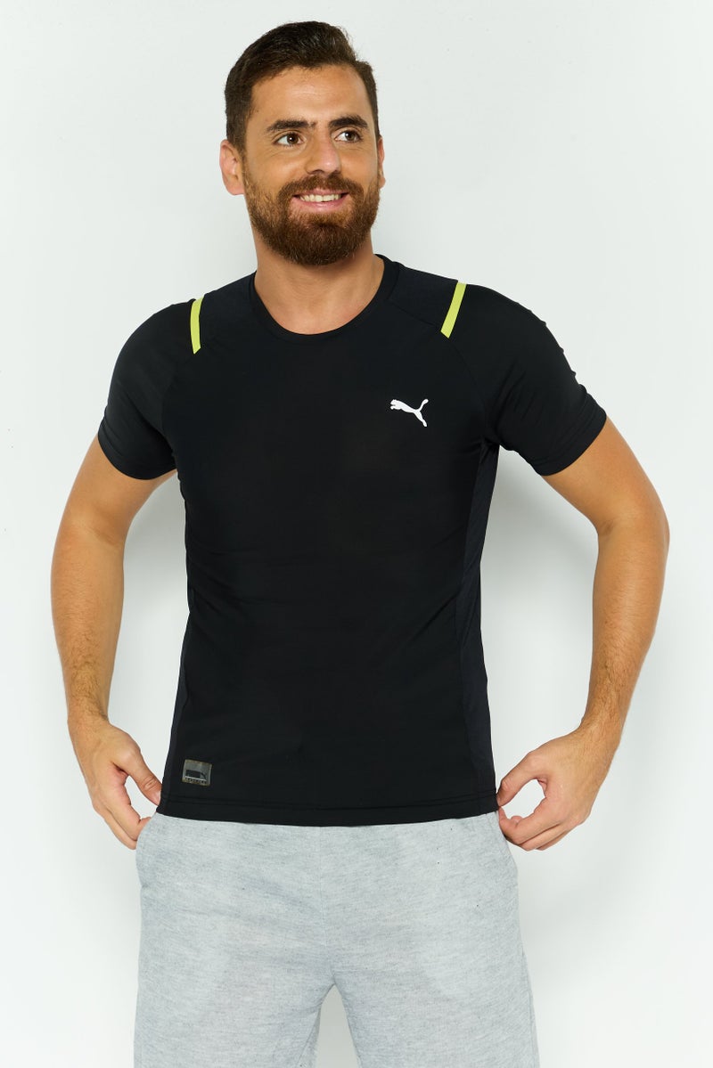 PUMA تي شيرت تدريب قصير الأكمام للرجال، رياضي، أسود - Image 1