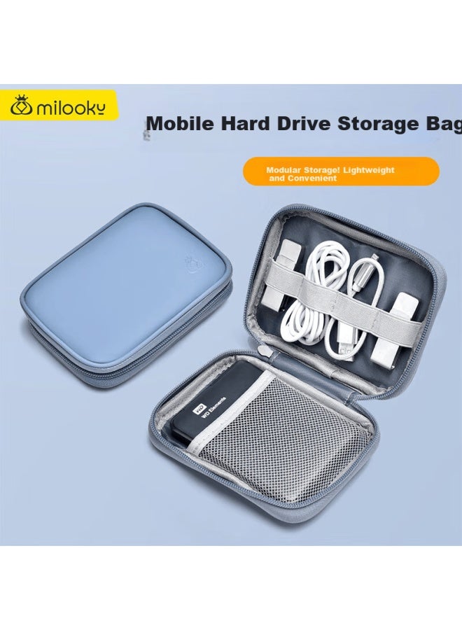 Milooky Portable Hard Drive Power Bank Storage Bag, Travel Carrying Case For Earphones, Charger, Data Cables, Protective Cover, And Digital Accessories - Image 2