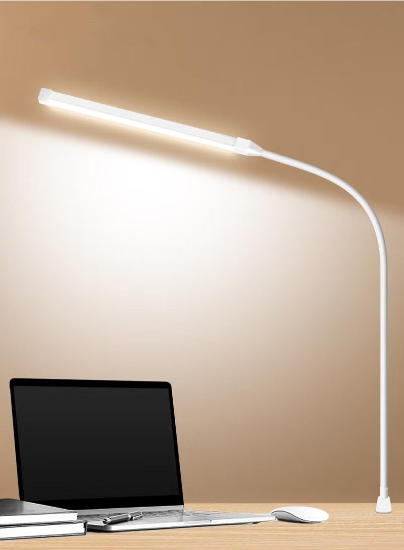 HOMESTAR LED Desk lamp with Clamp EyeCaring Clip on Lights for Home Office 3 Modes 10 Brightness Long Flexible Gooseneck Metal Swing Arm Architect Task Table Lamps -- White large size - Image 1