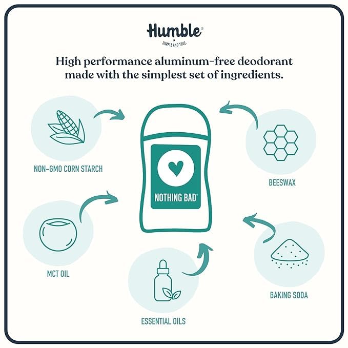 HUMBLE SIMPLE AND TRUE. HUMBLE BRANDS Original Formula Aluminum-free Deodorant. Long Lasting Odor Control with Baking Soda and Essential Oils, Black Spruce, Pack of 1 - Image 3